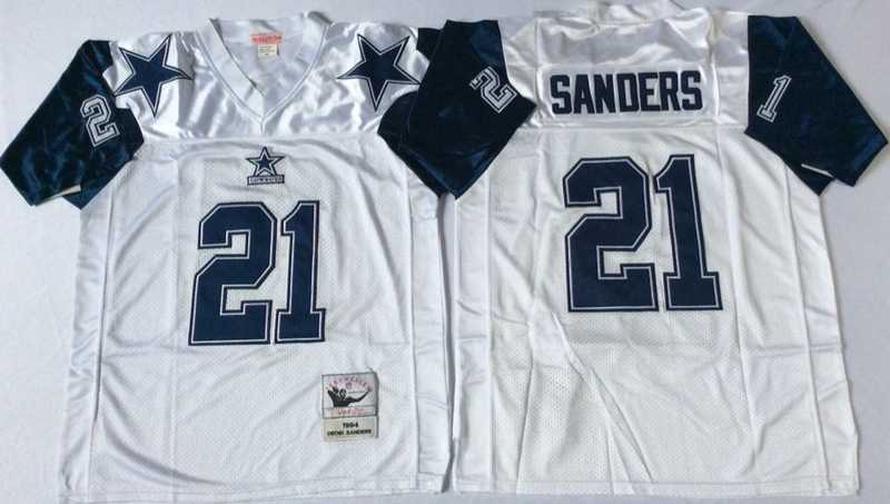 Men's Dallas Cowboys #21 Deion Sanders White Throwback Stitched Football Jersey,We sell and wholesale Men's Dallas Cowboys #21 Deion Sanders White Throwback Stitched Football Jersey on line form chian!