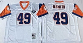 Men's Denver Broncos #49 Dennis Smith White Throwback Stitched Football Jersey,baseball caps,new era cap wholesale,wholesale hats