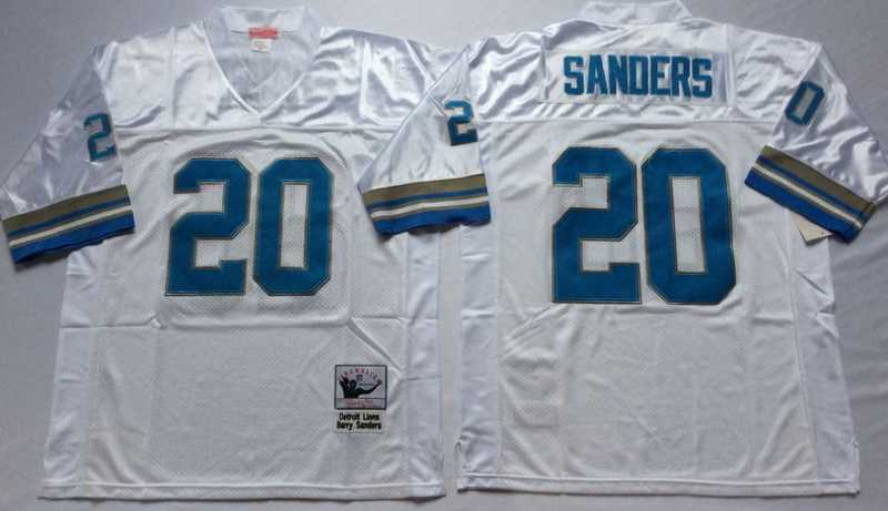 Men's Detroit Lions #20 Barry Sanders White Throwback Stitched Football Jersey,We sell and wholesale Men's Detroit Lions #20 Barry Sanders White Throwback Stitched Football Jersey on line form chian!