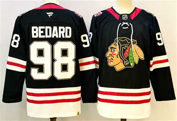 Men's Chicago Blackhawks #98 Connor Bedard Black Stitched Hockey Jersey,We sell and wholesale Men's Chicago Blackhawks #98 Connor Bedard Black Stitched Hockey Jersey on line form chian!