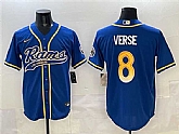 Men's Los Angeles Rams #8 Jared Verse Royal Cool Base Stitched Baseball Jersey,baseball caps,new era cap wholesale,wholesale hats