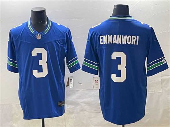 Men's Seattle Seahawks #3 Nick Emmanwori Royal 2024 F.U.S.E Throwback Vapor Limited Stitched Jersey,We sell and wholesale Men's Seattle Seahawks #3 Nick Emmanwori Royal 2024 F.U.S.E Throwback Vapor Limited Stitched Jersey on line form chian!