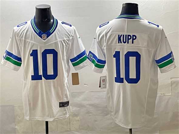 Men's Seattle Seahawks #10 Cooper Kupp White F.U.S.E. Throwback Vapor Limited Stitched Jersey,We sell and wholesale Men's Seattle Seahawks #10 Cooper Kupp White F.U.S.E. Throwback Vapor Limited Stitched Jersey on line form chian!