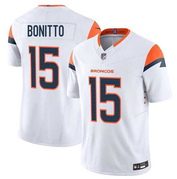 Men & Women & Youth Denver Broncos #15 Nik Bonitto White F.U.S.E. Vapor Limited Stitched Jersey,We sell and wholesale Men & Women & Youth Denver Broncos #15 Nik Bonitto White F.U.S.E. Vapor Limited Stitched Jersey on line form chian!