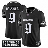 Men & Women & Youth Seattle Seahawks #9 Kenneth Walker III Black 2025 F.U.S.E. 'Gothic Rain City Shadows Edition' Vapor Limited Stitched Jersey,baseball caps,new era cap wholesale,wholesale hats
