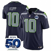 Men & Women & Youth Seattle Seahawks #10 Cooper Kupp Navy 2025 F.U.S.E. 50th Anniversary Patch Vapor Limited Stitched Jersey,baseball caps,new era cap wholesale,wholesale hats