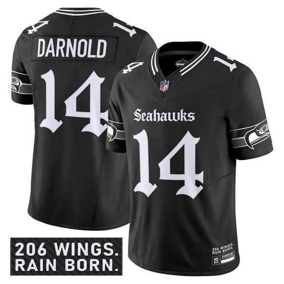 Men & Women & Youth Seattle Seahawks #14 Sam Darnold Black 2025 F.U.S.E. 'Gothic Rain City Shadows Edition' Vapor Limited Stitched Jersey,We sell and wholesale Men & Women & Youth Seattle Seahawks #14 Sam Darnold Black 2025 F.U.S.E. 'Gothic Rain City Shadows Edition' Vapor Limited Stitched Jersey on line form chian!