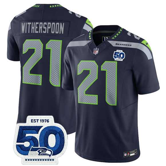 Men & Women & Youth Seattle Seahawks #21 Devon Witherspoon Navy 2025 F.U.S.E. 50th Anniversary Patch Vapor Limited Stitched Jersey,We sell and wholesale Men & Women & Youth Seattle Seahawks #21 Devon Witherspoon Navy 2025 F.U.S.E. 50th Anniversary Patch Vapor Limited Stitched Jersey on line form chian!