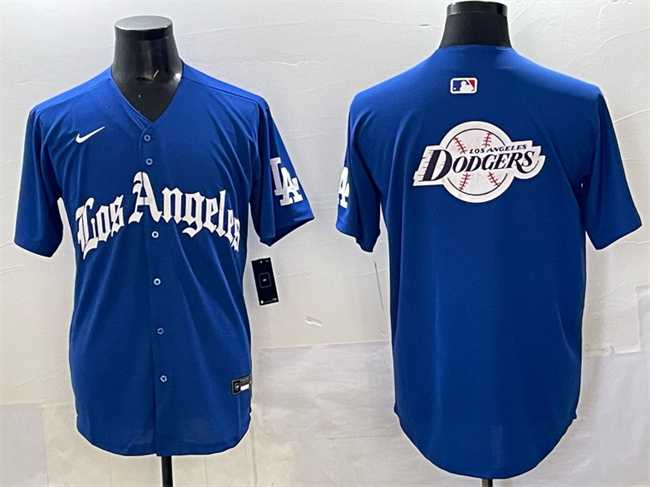 Men's Los Angeles Dodgers Team Big Logo Blue 2025 LA Gothic Style With Fernando Patch Vapor Premier Limited Stitched Jersey,We sell and wholesale Men's Los Angeles Dodgers Team Big Logo Blue 2025 LA Gothic Style With Fernando Patch Vapor Premier Limited Stitched Jersey on line form chian!