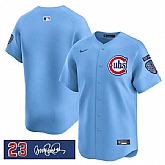 Men's Chicago Cubs Blank Blue 'Ryne Sandberg Tribute' Vapor Limited V3 Stitched Jersey Dzhi,baseball caps,new era cap wholesale,wholesale hats