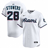 Men's Miami Marlins #28 Kyle Stowers White 2024 Home Limited Stitched Jersey Dzhi,baseball caps,new era cap wholesale,wholesale hats