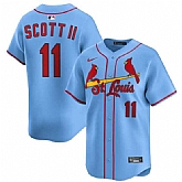 Men's St. Louis Cardinals #11 Victor Scott II Light Blue Alternate Limited Stitched Jersey Dzhi,baseball caps,new era cap wholesale,wholesale hats
