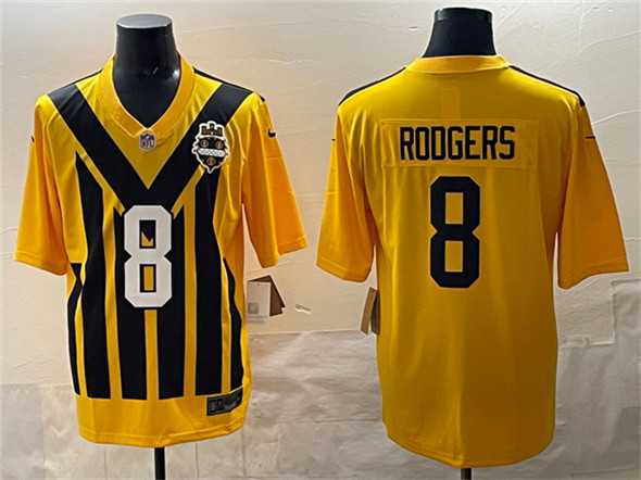 Men's Pittsburgh Steelers #8 Aaron Rodgers Gold 1933 Throwback Alternate Stitched Game Jersey,We sell and wholesale Men's Pittsburgh Steelers #8 Aaron Rodgers Gold 1933 Throwback Alternate Stitched Game Jersey on line form chian!