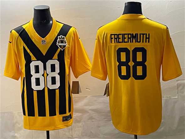 Men's Pittsburgh Steelers #88 Pat Freiermuth Gold 1933 Throwback Alternate Stitched Game Jersey,We sell and wholesale Men's Pittsburgh Steelers #88 Pat Freiermuth Gold 1933 Throwback Alternate Stitched Game Jersey on line form chian!