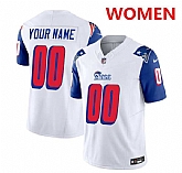 Women's New England Patriots active player custom white blue 2023 f.u.s.e. throwback limited stitched jersey,baseball caps,new era cap wholesale,wholesale hats