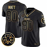 Men's Pittsburgh Steelers #90 T.J. Watt Black Gold F.U.S.E. DMR Patch Vapor Limited Stitched Jersey Dyin,baseball caps,new era cap wholesale,wholesale hats