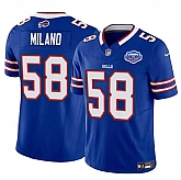 Men & Women & Youth Buffalo Bills #58 Matt Milano Blue 2025 F.U.S.E. With Farewell Patch Vapor Untouchable Limited Stitched Jersey,baseball caps,new era cap wholesale,wholesale hats