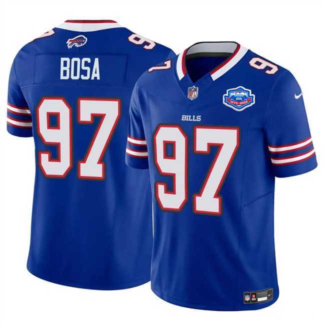 Men & Women & Youth Buffalo Bills #97 Joey Bosa Blue 2025 F.U.S.E. With Farewell Patch Vapor Untouchable Limited Stitched Jersey,We sell and wholesale Men & Women & Youth Buffalo Bills #97 Joey Bosa Blue 2025 F.U.S.E. With Farewell Patch Vapor Untouchable Limited Stitched Jersey on line form chian!