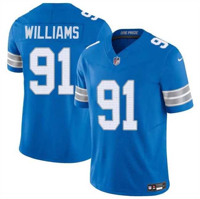 Men & Women & Youth Detroit Lions #91 Tyleik Williams Blue 2025 F.U.S.E. Vapor Limited Stitched Game Jersey,We sell and wholesale Men & Women & Youth Detroit Lions #91 Tyleik Williams Blue 2025 F.U.S.E. Vapor Limited Stitched Game Jersey on line form chian!