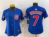 Women's Chicago Cubs #7 Dansby Swanson Royal 'Ryne Sandberg Tribute' Vapor Limited V2 Stitched Jersey,baseball caps,new era cap wholesale,wholesale hats