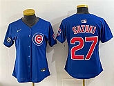 Women's Chicago Cubs #27 Seiya Suzuki Royal 'Ryne Sandberg Tribute' Vapor Limited V2 Stitched Jersey,baseball caps,new era cap wholesale,wholesale hats