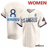 Women's Los Angeles Dodgers #8 Enrique Hernandez Cream 2024 World Series Champions Patch City Connect Limited Stitched Jersey Dzhi,baseball caps,new era cap wholesale,wholesale hats