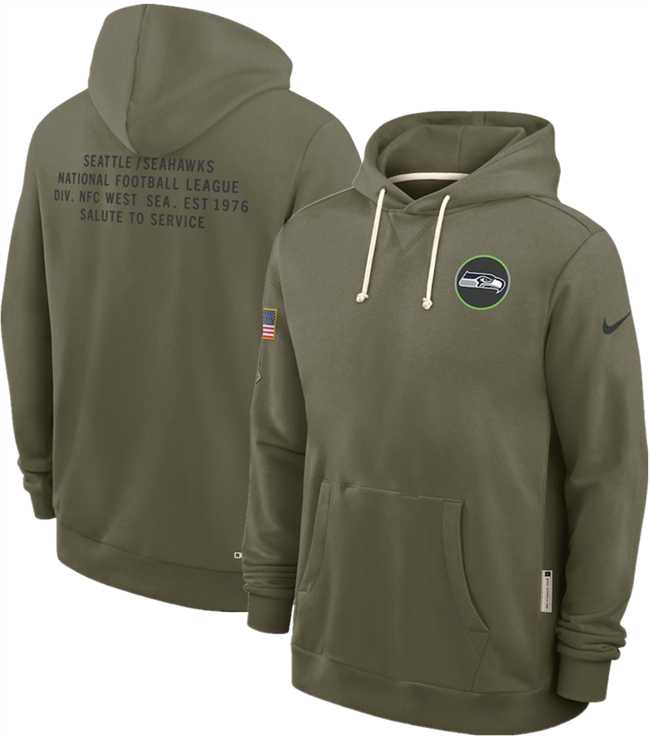 Men's Seattle Seahawks Olive 2025 Salute to Service Pullover Hoodie,We sell and wholesale Men's Seattle Seahawks Olive 2025 Salute to Service Pullover Hoodie on line form chian!