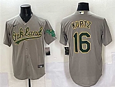 Men's Oakland Athletics #16 Nick Kurtz Grey Cool Base Stitched Jersey,baseball caps,new era cap wholesale,wholesale hats