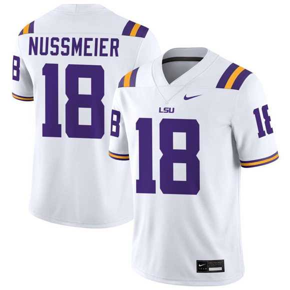 Men's LSU Tigers #18 Garrett Nussmeier White Limited Stitched Game Jersey Dzhi,We sell and wholesale Men's LSU Tigers #18 Garrett Nussmeier White Limited Stitched Game Jersey Dzhi on line form chian!
