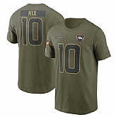 Men's Denver Broncos #10 Bo Nix Olive 2025 Salute to Service Name & Number T-Shirt,baseball caps,new era cap wholesale,wholesale hats