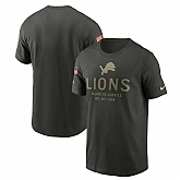 Men's Detroit Lions Forest Green 2025 Salute to Service Sideline Primary Edge Dri-FIT T-Shirt,baseball caps,new era cap wholesale,wholesale hats