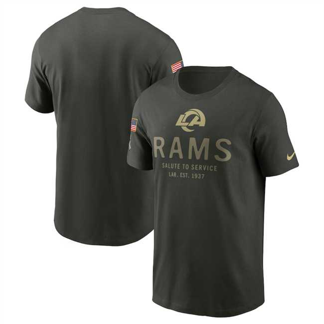 Men's Los Angeles Rams Forest Green 2025 Salute to Service Sideline Primary Edge Dri-FIT T-Shirt,We sell and wholesale Men's Los Angeles Rams Forest Green 2025 Salute to Service Sideline Primary Edge Dri-FIT T-Shirt on line form chian!