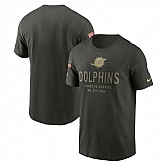 Men's Miami Dolphins Forest Green 2025 Salute to Service Sideline Primary Edge Dri-FIT T-Shirt,baseball caps,new era cap wholesale,wholesale hats