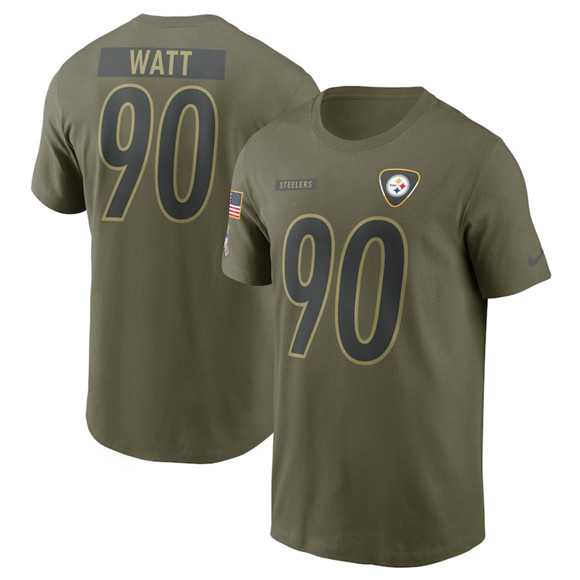 Men's Pittsburgh Steelers #90 T.J. Watt Olive 2025 Salute to Service Name & Number T-Shirt,We sell and wholesale Men's Pittsburgh Steelers #90 T.J. Watt Olive 2025 Salute to Service Name & Number T-Shirt on line form chian!