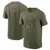 Men's Washington Commanders #5 Jayden Daniels Olive 2025 Salute to Service Name & Number T-Shirt,baseball caps,new era cap wholesale,wholesale hats