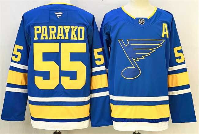 Men's St. Louis Blues #55 Colton Parayko Blue 2025 With A Patch Stitched Hockey Jersey,We sell and wholesale Men's St. Louis Blues #55 Colton Parayko Blue 2025 With A Patch Stitched Hockey Jersey on line form chian!