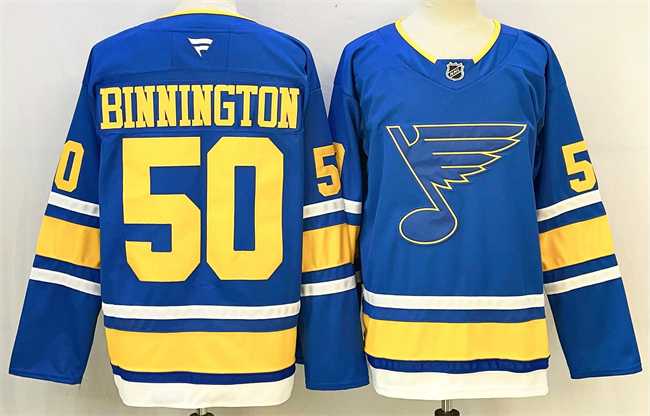 Men's St. Louis Blues #50 Jordan Binnington Blue 2025 Stitched Hockey Jersey,We sell and wholesale Men's St. Louis Blues #50 Jordan Binnington Blue 2025 Stitched Hockey Jersey on line form chian!