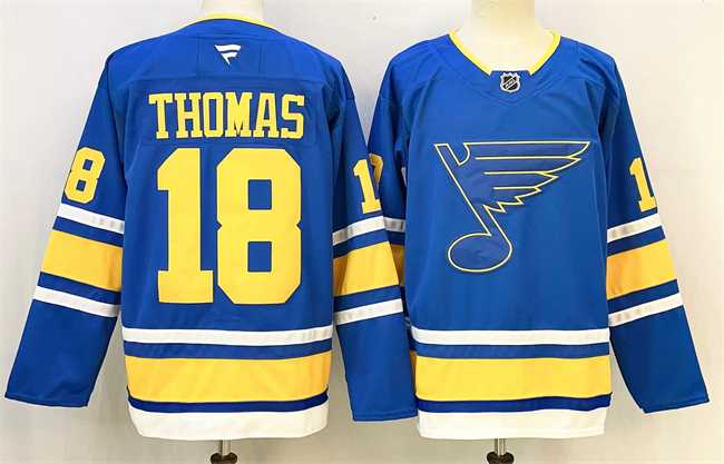 Men's St. Louis Blues #18 Robert Thomas Blue 2025 Stitched Hockey Jersey,We sell and wholesale Men's St. Louis Blues #18 Robert Thomas Blue 2025 Stitched Hockey Jersey on line form chian!