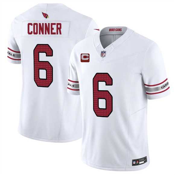 Men's Arizona Cardinals #6 James Conner White 2025 F.U.S.E. With 4-Star C Patch Vapor Untouchable Limited Stitched Jersey Dzhi,We sell and wholesale Men's Arizona Cardinals #6 James Conner White 2025 F.U.S.E. With 4-Star C Patch Vapor Untouchable Limited Stitched Jersey Dzhi on line form chian!