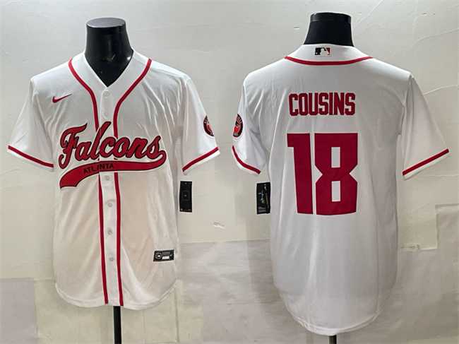 Men's Atlanta Falcons #18 Kirk Cousins White With Patch Cool Base Stitched Baseball Jersey,We sell and wholesale Men's Atlanta Falcons #18 Kirk Cousins White With Patch Cool Base Stitched Baseball Jersey on line form chian!