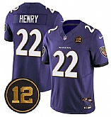 Men's Baltimore Ravens #22 Derrick Henry Purple 2025 F.U.S.E Jacoby Jones Patch Vapor Limited Jersey Dzhi,baseball caps,new era cap wholesale,wholesale hats