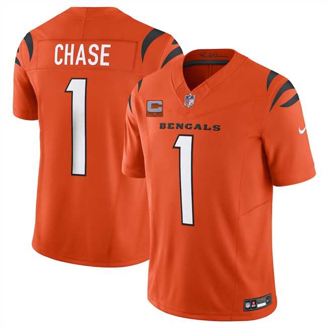 Men's Cincinnati Bengals #1 Ja'Marr Chase Orange 2025 F.U.S.E. With 1-Star C Patch Vapor Untouchable Limited Stitched Jersey Dzhi,We sell and wholesale Men's Cincinnati Bengals #1 Ja'Marr Chase Orange 2025 F.U.S.E. With 1-Star C Patch Vapor Untouchable Limited Stitched Jersey Dzhi on line form chian!