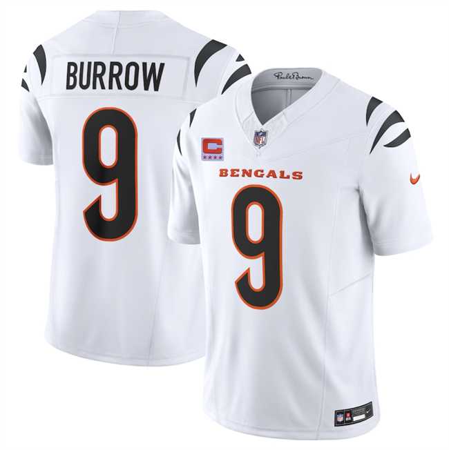 Men's Cincinnati Bengals #9 Joe Burrow White 2025 F.U.S.E. With 4-Star C Patch Vapor Untouchable Limited Stitched Jersey Dzhi,We sell and wholesale Men's Cincinnati Bengals #9 Joe Burrow White 2025 F.U.S.E. With 4-Star C Patch Vapor Untouchable Limited Stitched Jersey Dzhi on line form chian!