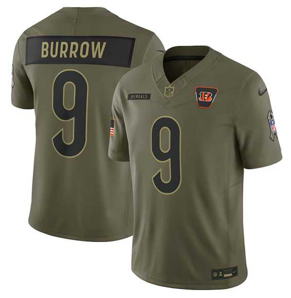 Men's Cincinnati Bengals #9 Joe Burrow Olive 2025 Salute to Service Limited Stitched Jersey Dyin,We sell and wholesale Men's Cincinnati Bengals #9 Joe Burrow Olive 2025 Salute to Service Limited Stitched Jersey Dyin on line form chian!
