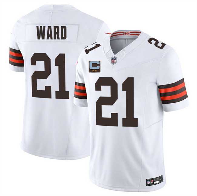 Men's Cleveland Browns #21 Denzel Ward White 2025 F.U.S.E. With 2-Star C Patch Vapor Limited Stitched Jersey Dzhi,We sell and wholesale Men's Cleveland Browns #21 Denzel Ward White 2025 F.U.S.E. With 2-Star C Patch Vapor Limited Stitched Jersey Dzhi on line form chian!