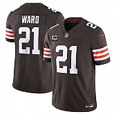 Men's Cleveland Browns #21 Denzel Ward Brown 2025 F.U.S.E. With 2-Star C Patch Vapor Limited Stitched Jersey Dzhi,baseball caps,new era cap wholesale,wholesale hats