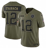 Men's Dallas Cowboys #12 Roger Staubach Olive 2025 Salute to Service Limited Stitched Jersey Dyin,baseball caps,new era cap wholesale,wholesale hats