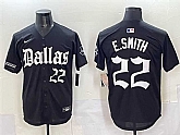 Men's Dallas Cowboys #22 Emmitt Smith Black 'Gothic Lone Star Edition' Limited Stitched Baseball Jersey,baseball caps,new era cap wholesale,wholesale hats