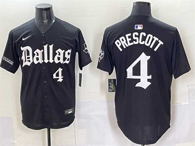 Men's Dallas Cowboys #4 Dak Prescott Black 'Gothic Lone Star Edition' Limited Stitched Baseball Jersey,We sell and wholesale Men's Dallas Cowboys #4 Dak Prescott Black 'Gothic Lone Star Edition' Limited Stitched Baseball Jersey on line form chian!