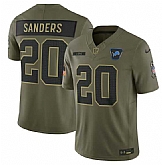 Men's Detroit Lions #20 Barry Sanders Olive 2025 Salute to Service Limited Stitched Jersey Dyin,baseball caps,new era cap wholesale,wholesale hats